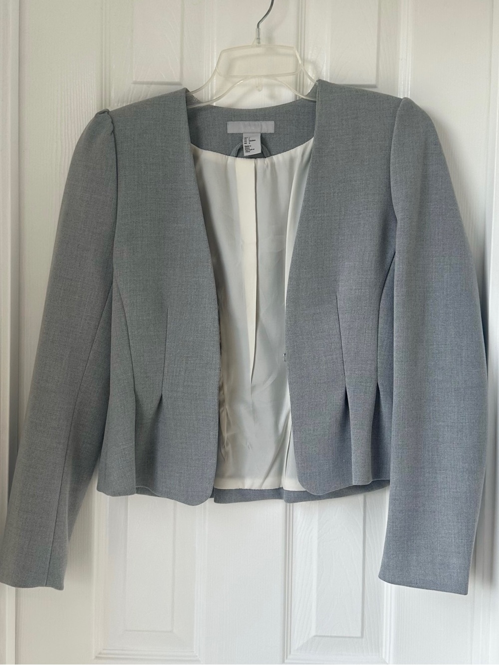 H&M Light Gray Open-Front Tailored Blazer